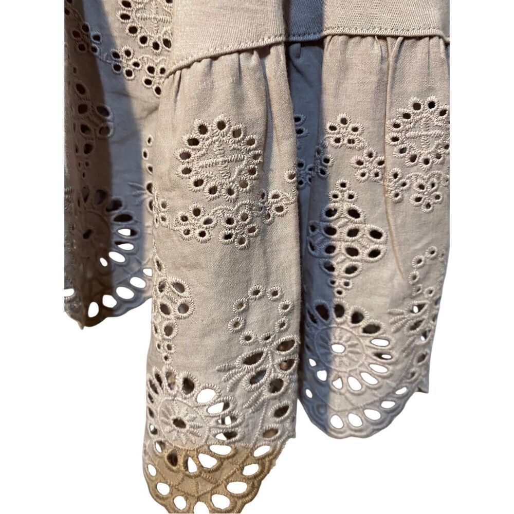 Logo by Lori Goldstein lace crochet, taupe tunic top s/small - Picture 5 of 6